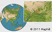 Satellite Location Map of Yongshou