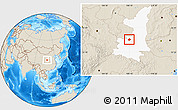Shaded Relief Location Map of Yongshou, highlighted parent region
