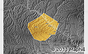 Physical Map of Yongshou, darken, desaturated