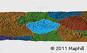 Political Panoramic Map of Yongshou, darken