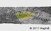 Satellite Panoramic Map of Yongshou, desaturated