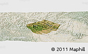 Satellite Panoramic Map of Yongshou, lighten