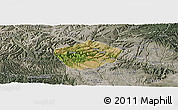 Satellite Panoramic Map of Yongshou, semi-desaturated