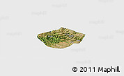Satellite Panoramic Map of Yongshou, single color outside