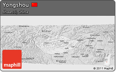 Silver Style Panoramic Map of Yongshou