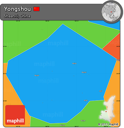 Political Simple Map of Yongshou