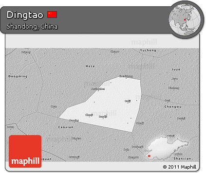 Gray 3D Map of Dingtao