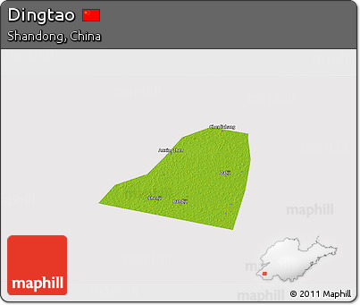 Physical 3D Map of Dingtao, cropped outside