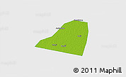Physical 3D Map of Dingtao, single color outside