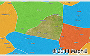 Satellite 3D Map of Dingtao, political outside