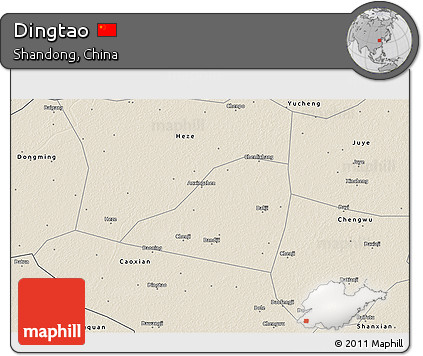 Shaded Relief 3D Map of Dingtao