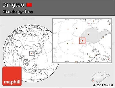 Blank Location Map of Dingtao, highlighted parent region
