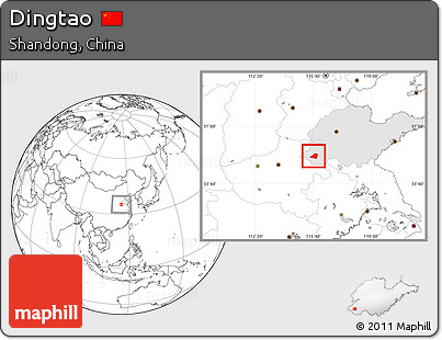 Blank Location Map of Dingtao, highlighted parent region