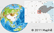 Physical Location Map of Dingtao, highlighted country, highlighted parent region