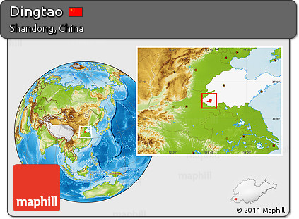 Physical Location Map of Dingtao, highlighted parent region