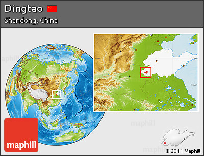Physical Location Map of Dingtao, highlighted parent region