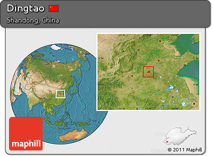 Satellite Location Map of Dingtao
