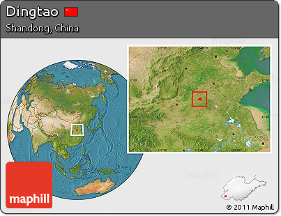 Satellite Location Map of Dingtao