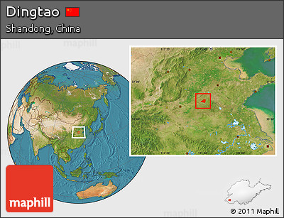 Satellite Location Map of Dingtao