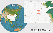 Satellite Location Map of Dingtao, highlighted country