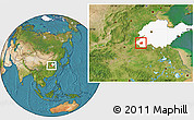Satellite Location Map of Dingtao, highlighted parent region