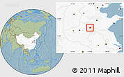 Savanna Style Location Map of Dingtao, highlighted country, hill shading