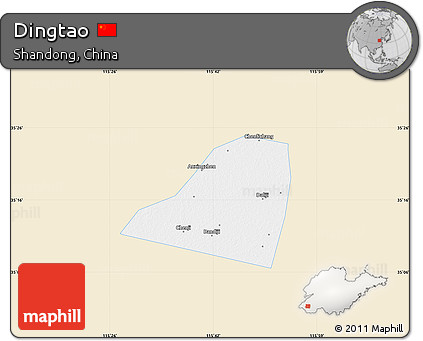 Classic Style Map of Dingtao, single color outside
