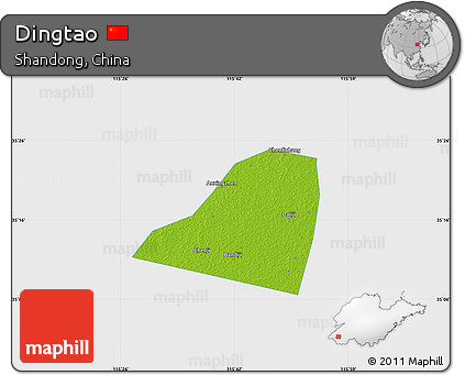 Physical Map of Dingtao, single color outside