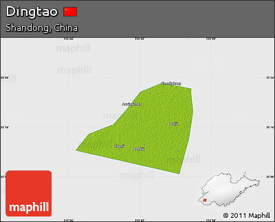 Physical Map of Dingtao, single color outside