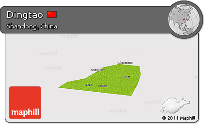 Physical Panoramic Map of Dingtao, cropped outside