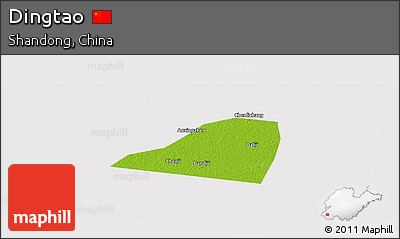 Physical Panoramic Map of Dingtao, cropped outside