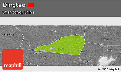 Physical Panoramic Map of Dingtao, desaturated