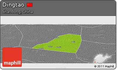 Physical Panoramic Map of Dingtao, desaturated