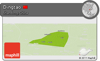 Physical Panoramic Map of Dingtao, lighten
