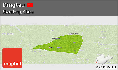 Physical Panoramic Map of Dingtao, lighten