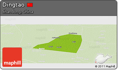 Physical Panoramic Map of Dingtao, lighten