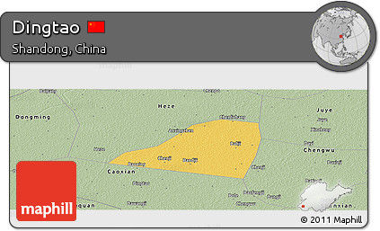 Savanna Style Panoramic Map of Dingtao