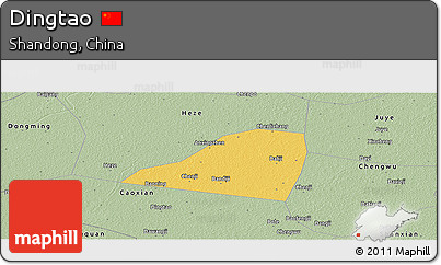 Savanna Style Panoramic Map of Dingtao