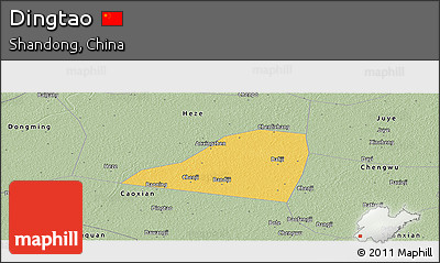 Savanna Style Panoramic Map of Dingtao