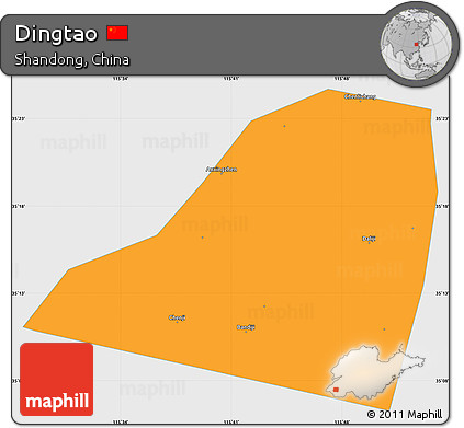 Political Simple Map of Dingtao, single color outside