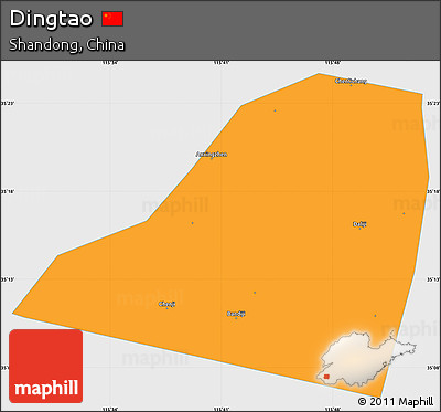 Political Simple Map of Dingtao, single color outside