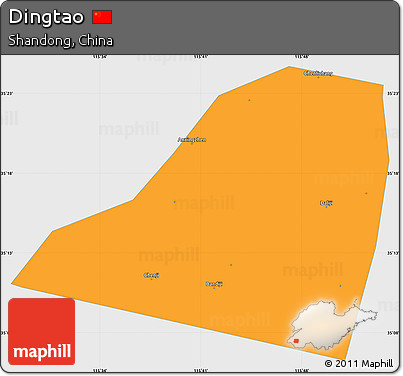 Political Simple Map of Dingtao, single color outside