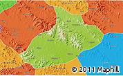 Physical 3D Map of Feixian, political outside