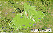 Physical 3D Map of Feixian, satellite outside