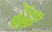 Physical 3D Map of Feixian, semi-desaturated