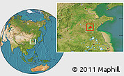 Satellite Location Map of Feixian