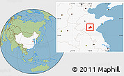 Savanna Style Location Map of Feixian, highlighted country