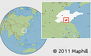 Savanna Style Location Map of Feixian, highlighted parent region