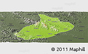 Physical Panoramic Map of Feixian, darken, semi-desaturated