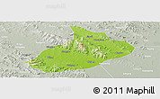 Physical Panoramic Map of Feixian, lighten, semi-desaturated